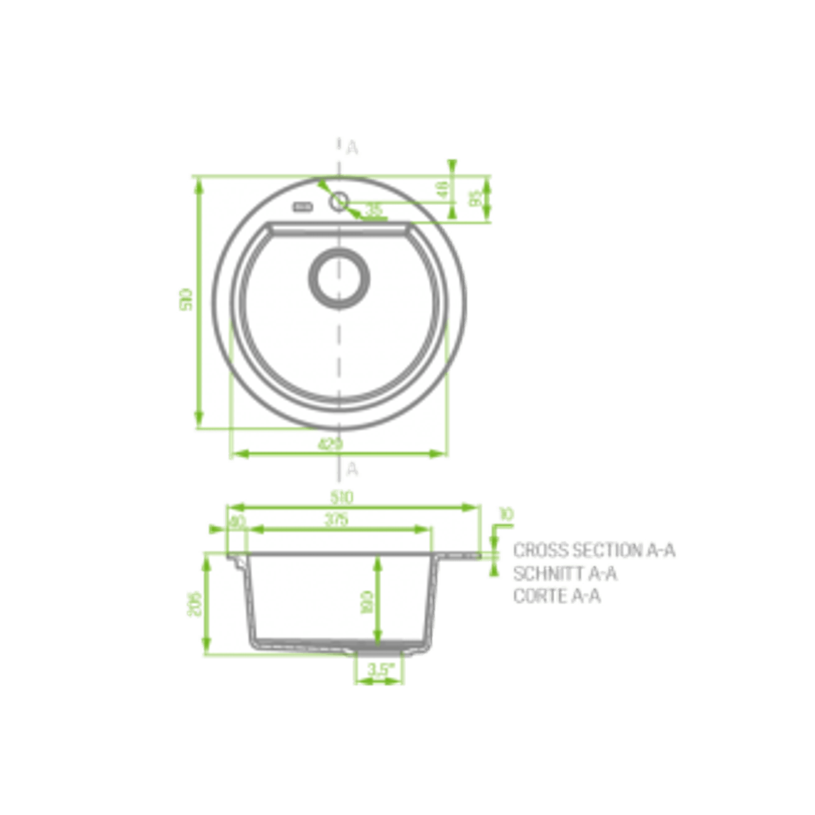 Laveo Granite Stone Sink Single Bowl gallery detail image