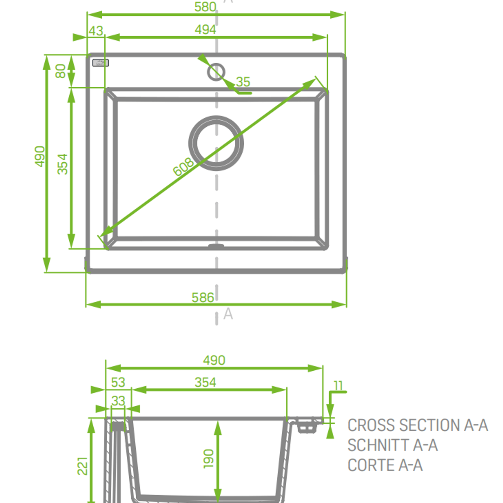 Laveo Granite Stone Sink Single gallery detail image
