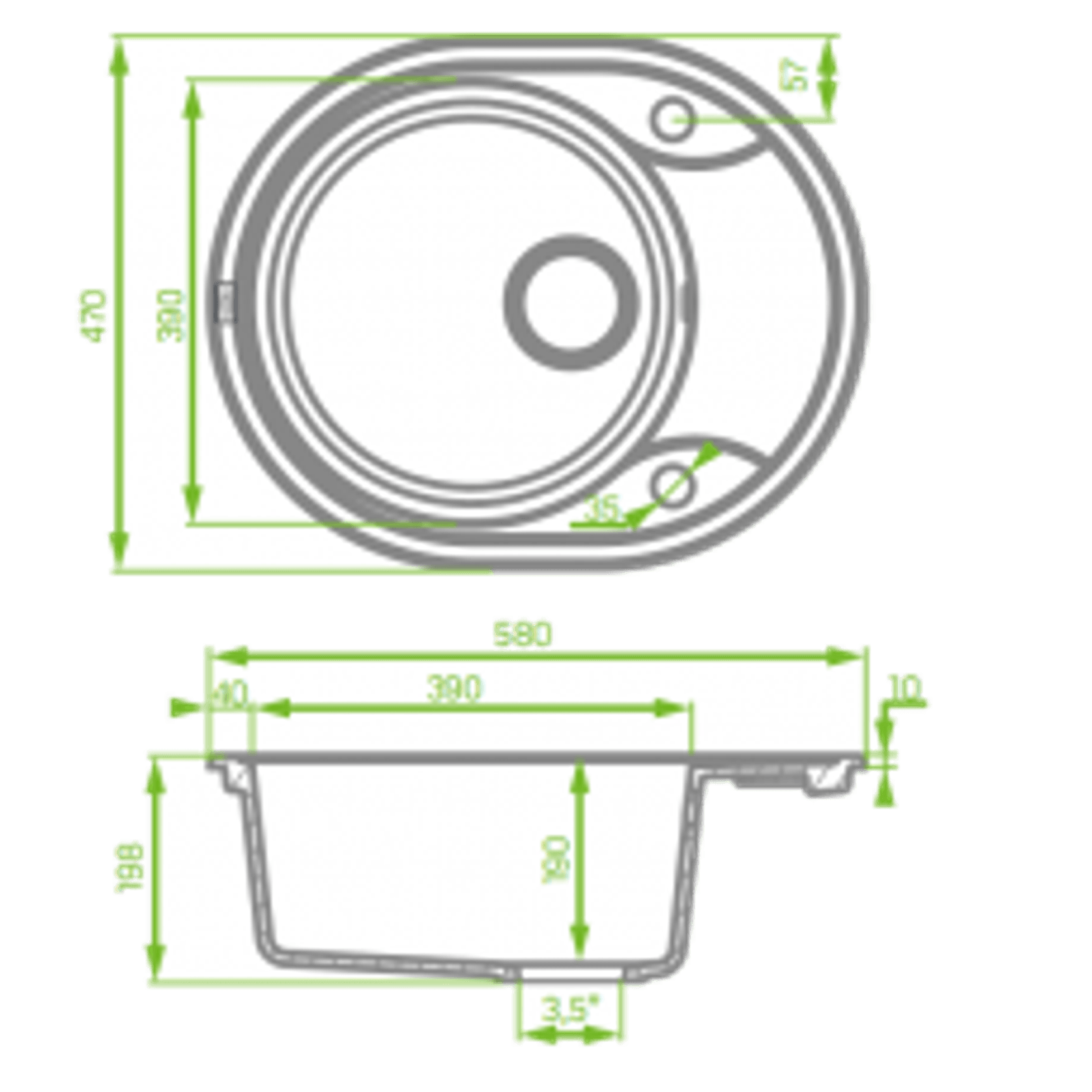 Laveo Granite Stone Sink Single Bowl gallery detail image