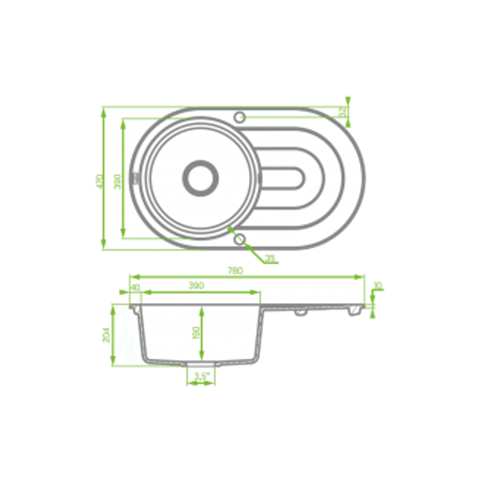 Laveo Granite Stone Sink Single Bowl gallery detail image