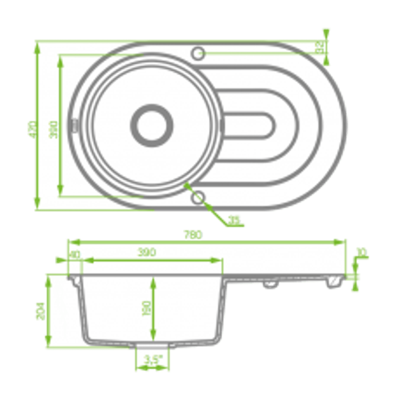 Laveo Granite Stone Sink Single Bowl gallery detail image