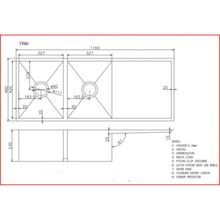 TWM9B | Stainless Steel Sink Double Bowl with Drainer gallery detail image