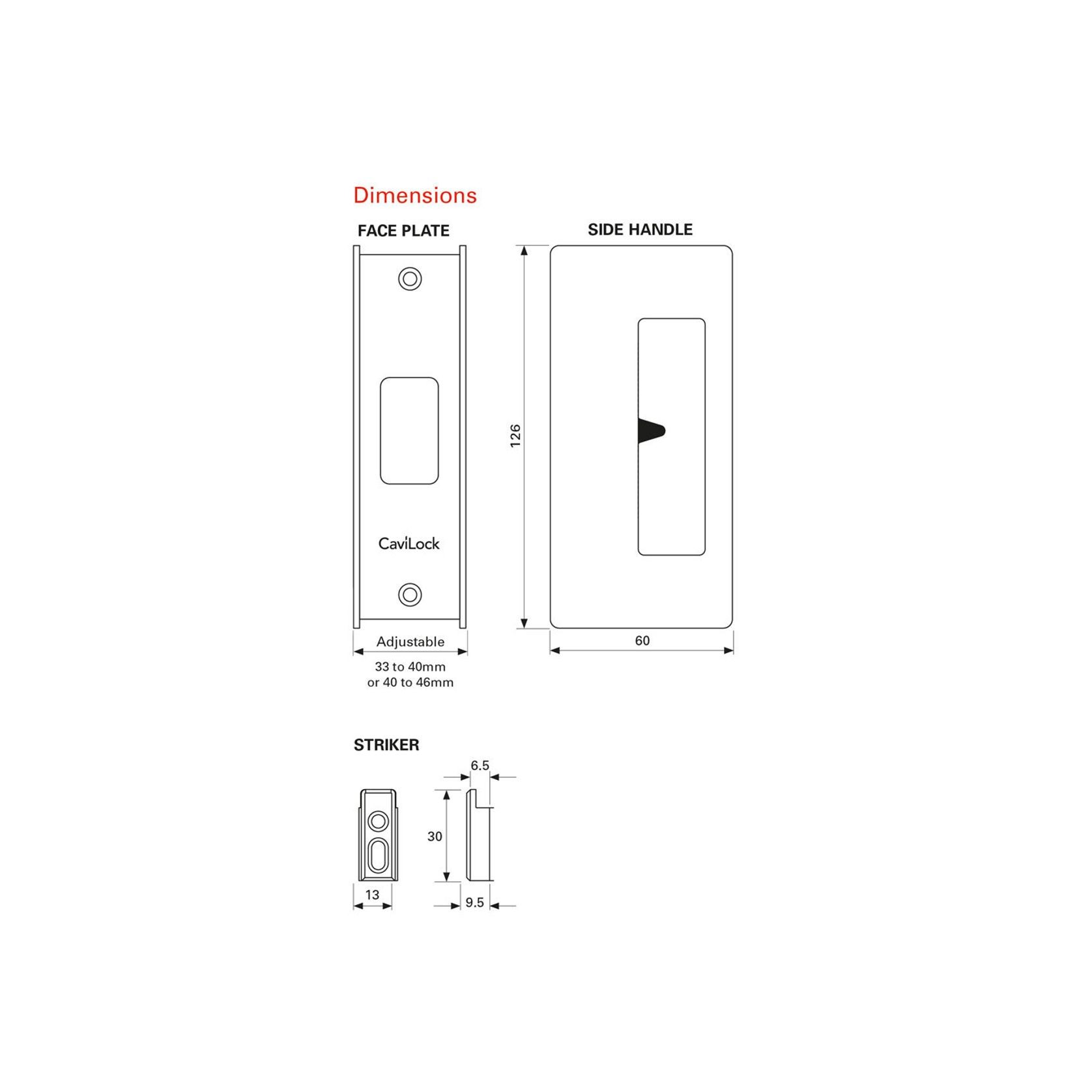 CaviLock CL205 Cavity Slider Door Handle gallery detail image