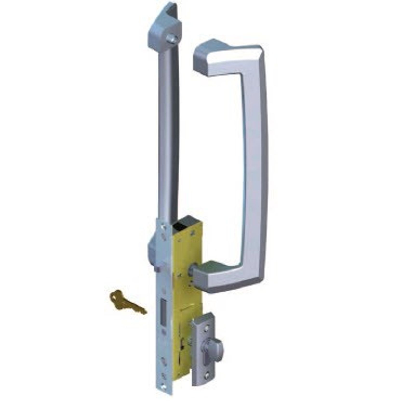 Aria D Pull with Pinnacle Sliding Door Lock gallery detail image