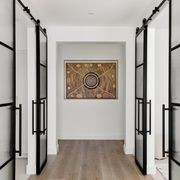 Steel Frame Glass Barn Sliding Doors - Galvanised FPS50 gallery detail image