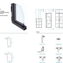 Steel Frame Glass Barn Sliding Doors - Galvanised FPS50 gallery detail image
