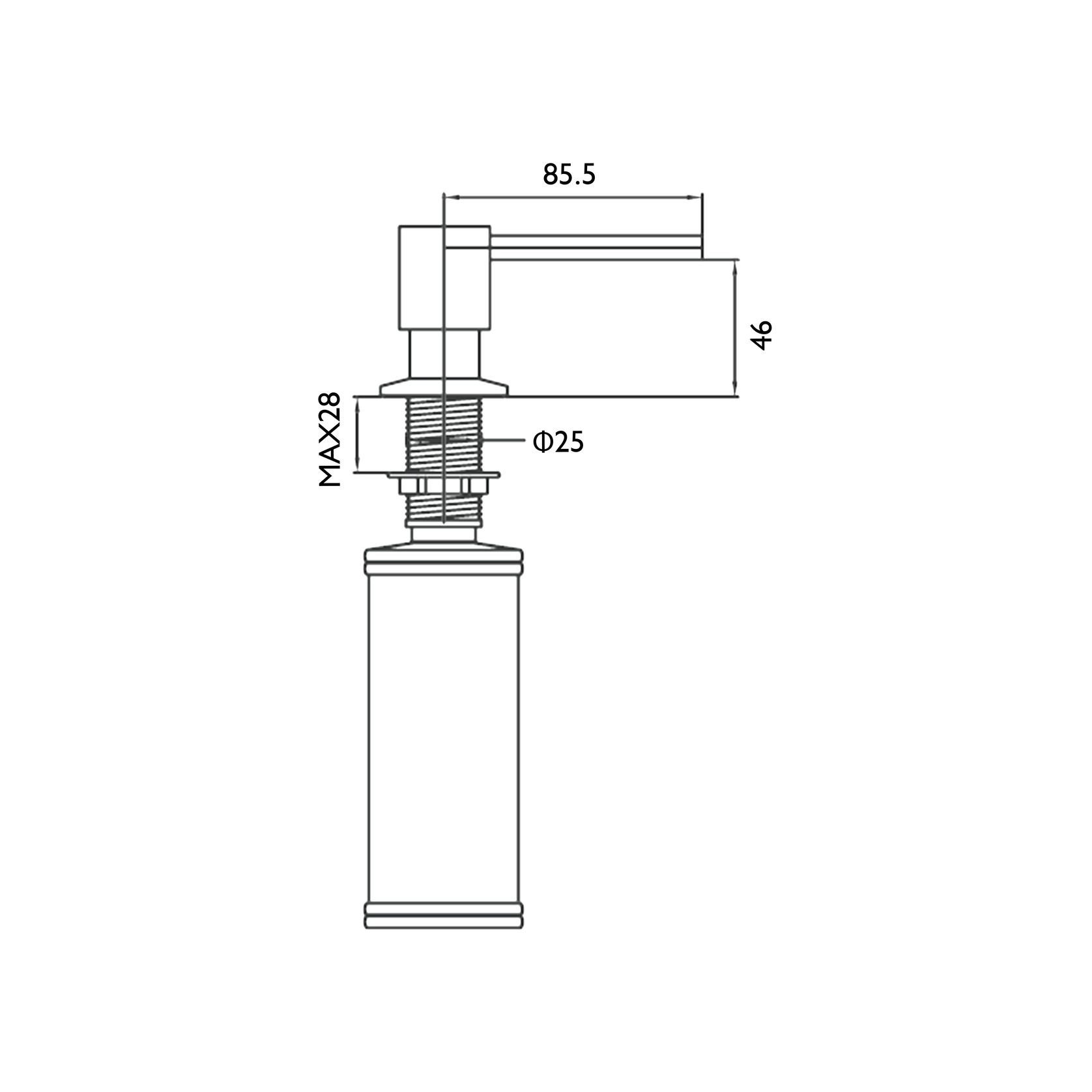 Aspen In-Bench Soap Dispenser Matte White gallery detail image