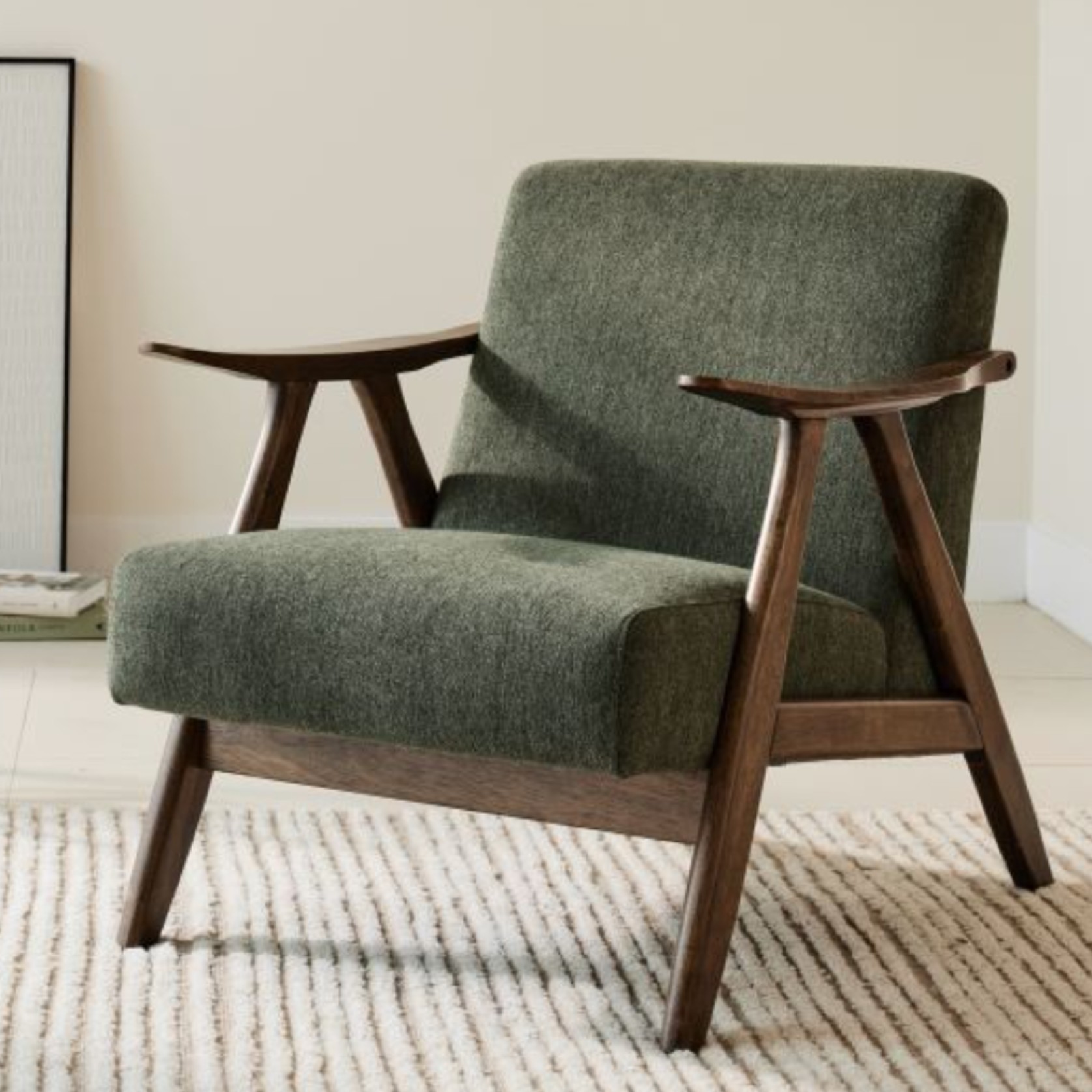 Webster Green Occasional Chair | Rustic Walnut gallery detail image