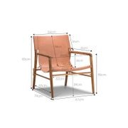 Norah Leather Sling Armchair | Teak & Natural Tan gallery detail image