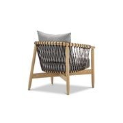Tait Solid Ashwood Woven Rope Lounge Armchair | Natural & Grey gallery detail image