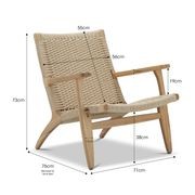Miles Solid Ashwood Easy Lounge Chair | Natural gallery detail image