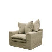 Keely Slipcover Armchair - Khaki gallery detail image