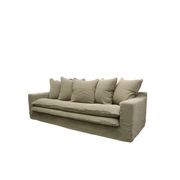 Keely Slipcover Sofa 3 Seater - Khaki gallery detail image