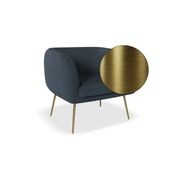 Amour Lounge Chair - Midnight Blue - Matt Black Legs gallery detail image