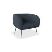 Amour Lounge Chair - Midnight Blue - Matt Black Legs gallery detail image