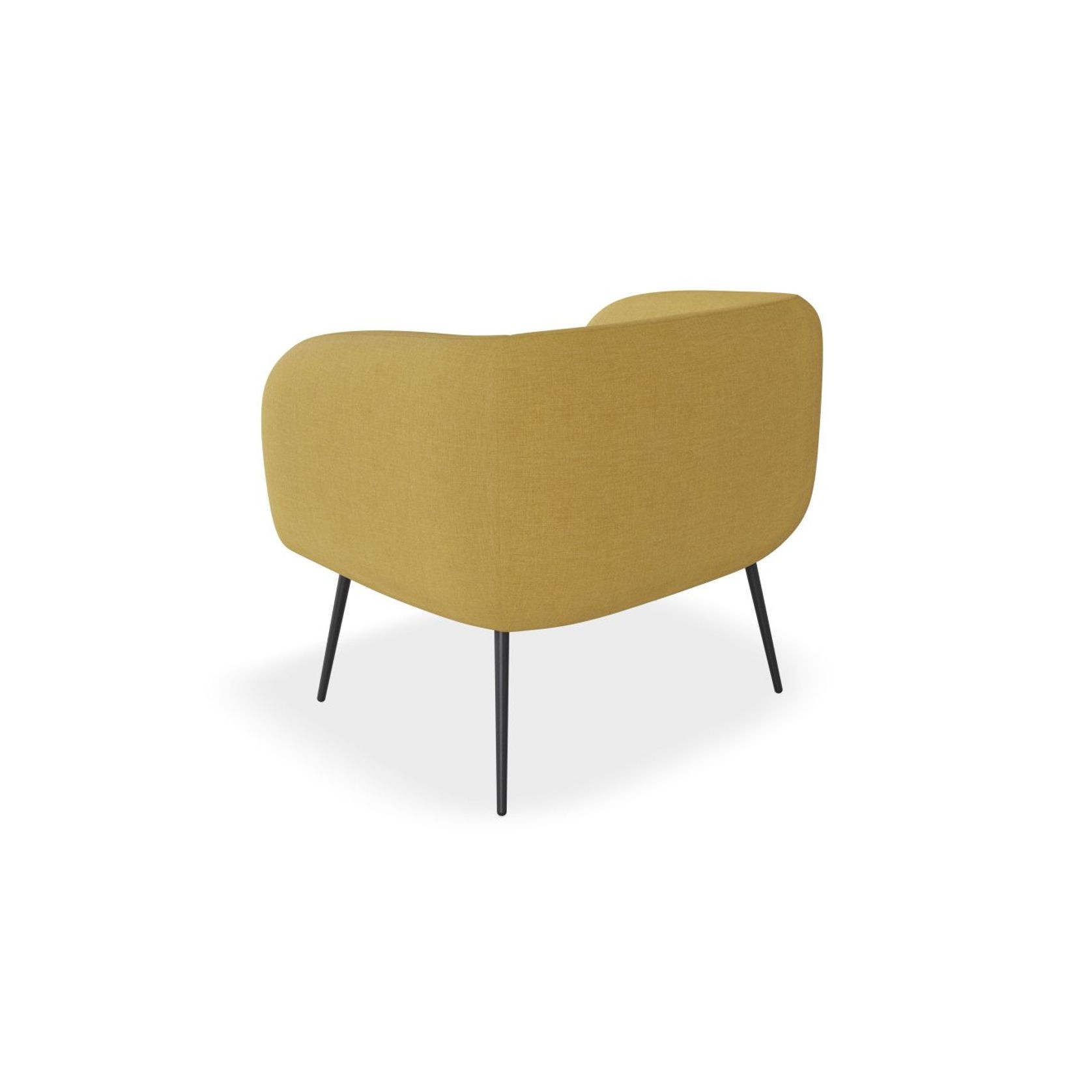 Amour Lounge Chair - Tuscan Yellow - Brushed Matt Gold Legs gallery detail image