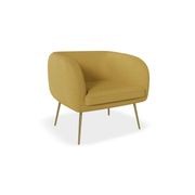 Amour Lounge Chair - Tuscan Yellow - Brushed Matt Bronze Legs gallery detail image