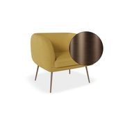 Amour Lounge Chair - Tuscan Yellow - Brushed Matt Bronze Legs gallery detail image