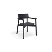 Andi Arm Chair - Black Ash with Pad - with Charcoal Fabric Cushion gallery detail image