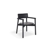 Andi Arm Chair - Black Ash with Pad - with Light Grey Fabric Cushion gallery detail image