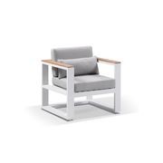 Balmoral 1 Seater Outdoor Aluminium and Teak Arm Chair gallery detail image