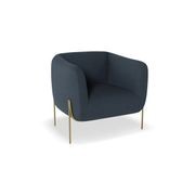 Belle Lounge Chair - Midnight Blue - Matt Black Legs gallery detail image