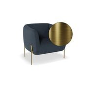 Belle Lounge Chair - Midnight Blue - Matt Black Legs gallery detail image