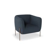 Belle Lounge Chair -Midnight Blue w Brushed Matt Bronze gallery detail image
