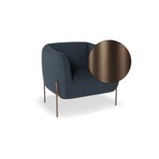 Belle Lounge Chair -Midnight Blue w Brushed Matt Bronze gallery detail image