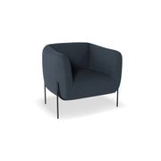 Belle Lounge Chair - Midnight Blue - Matt Black Legs gallery detail image
