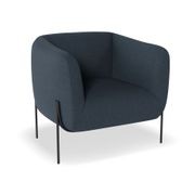 Belle Lounge Chair -Midnight Blue w Brushed Matt Bronze gallery detail image