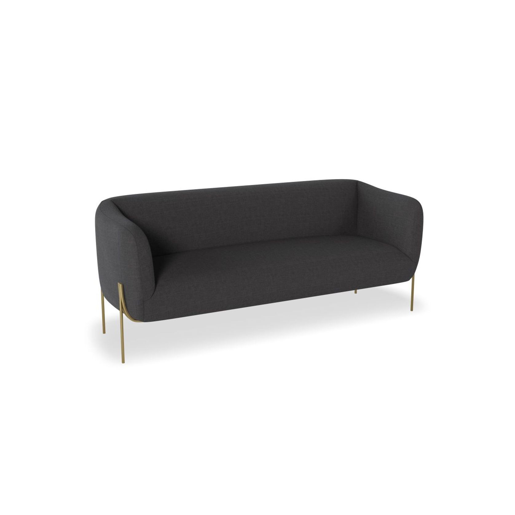 Belle 2.5 Seater Sofa -Storm Grey w Brushed Matt Bronze gallery detail image