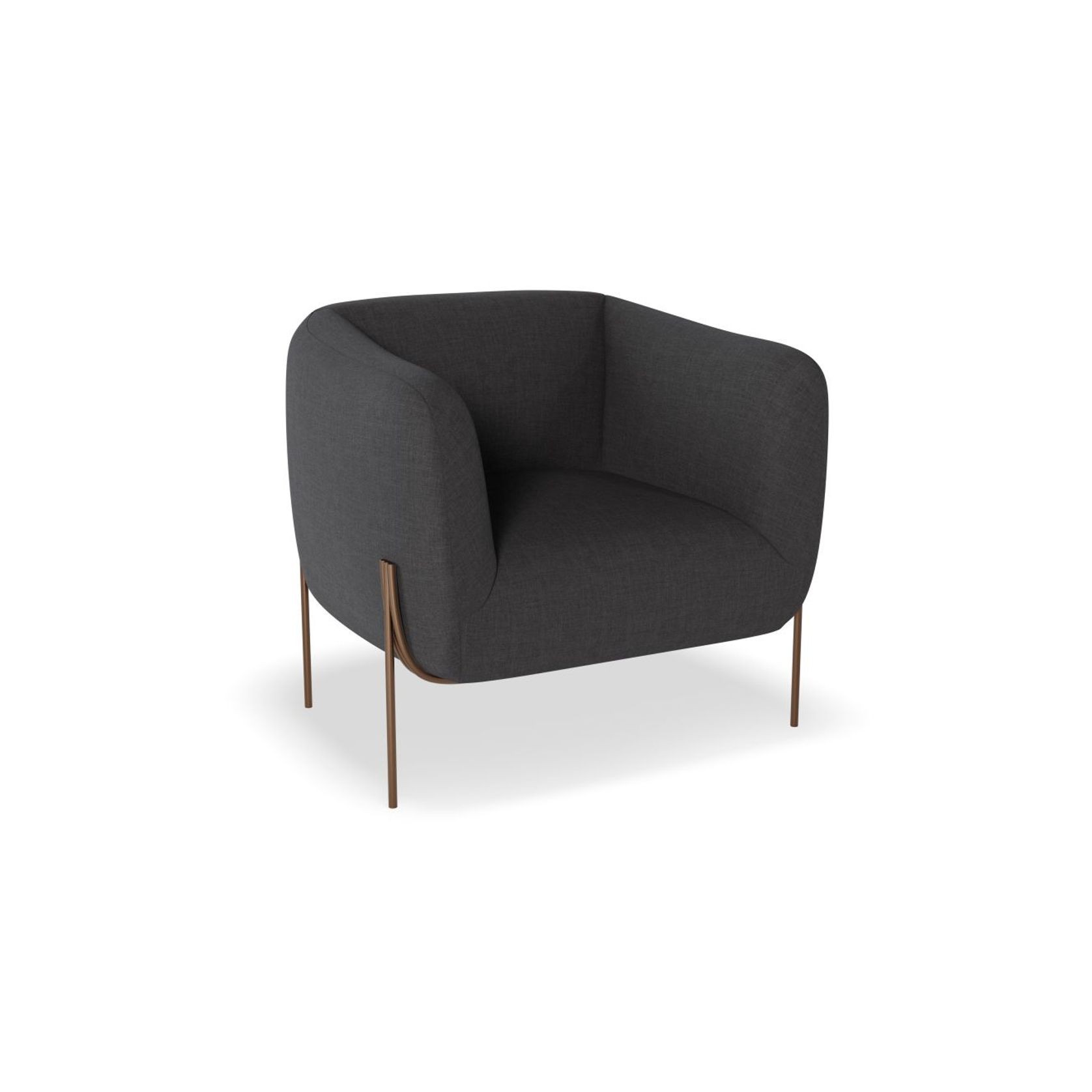 Belle Lounge Chair -Storm Grey Brushed Matt Bronze Legs gallery detail image