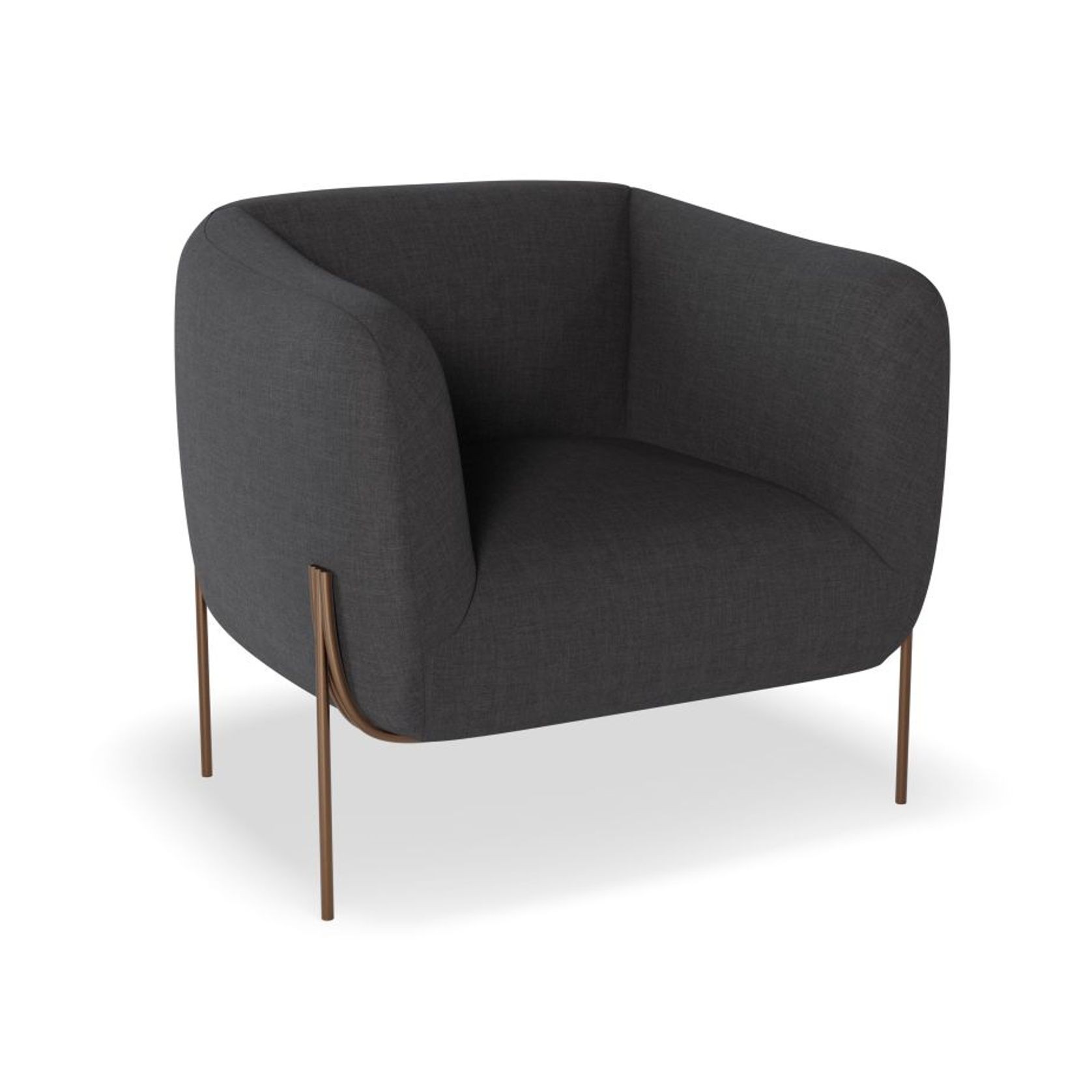 Belle Lounge Chair -Storm Grey Brushed Matt Bronze Legs gallery detail image