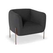 Belle Lounge Chair -Storm Grey Brushed Matt Bronze Legs gallery detail image