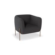 Belle Lounge Chair - Storm Grey - Matt Black Legs gallery detail image