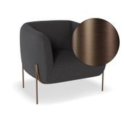 Belle Lounge Chair - Storm Grey -Brushed Matt Gold Legs gallery detail image
