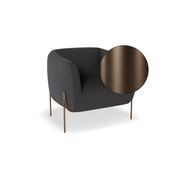Belle Lounge Chair - Storm Grey -Brushed Matt Gold Legs gallery detail image
