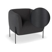 Belle Lounge Chair - Storm Grey - Matt Black Legs gallery detail image
