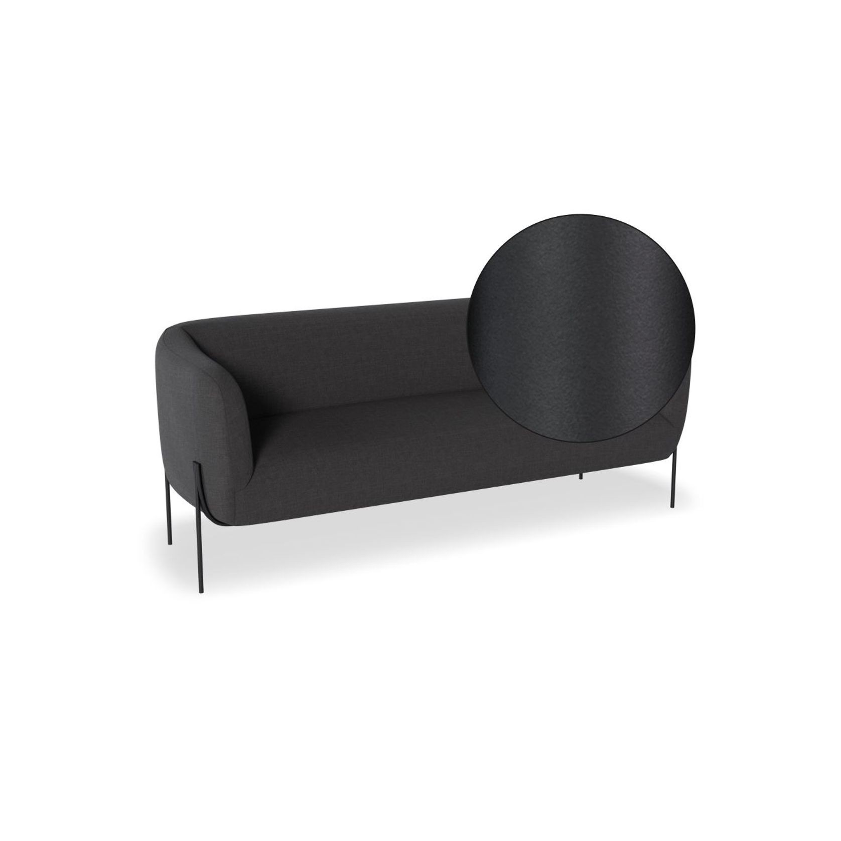Belle 2.5 Seater Sofa - Storm Grey - Matt Black Legs gallery detail image