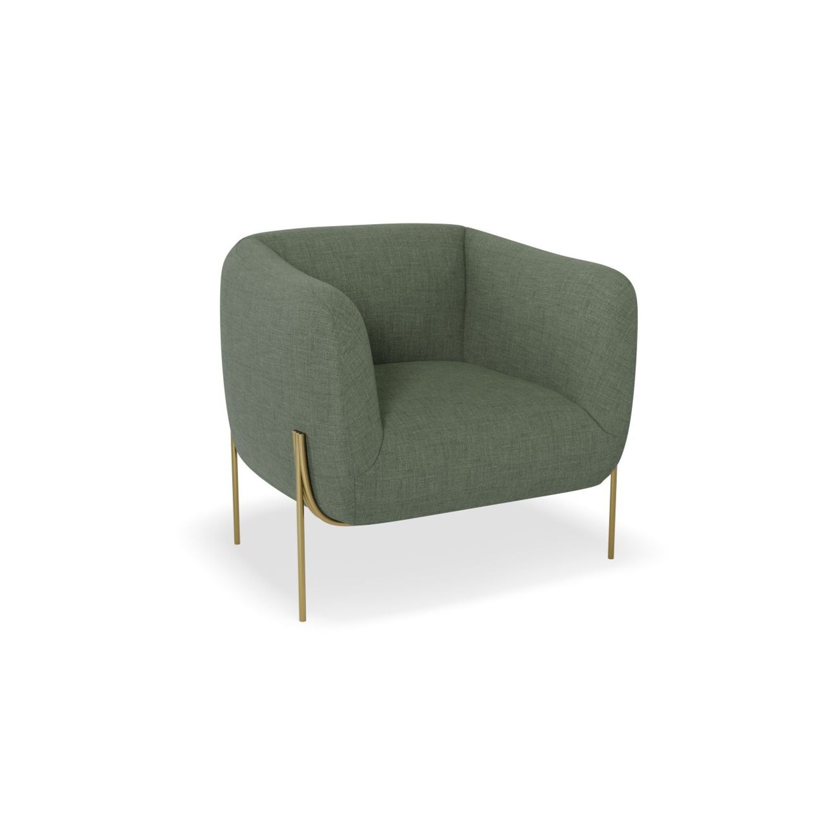 Belle Lounge Chair -Kelp Green-Brushed Matt Bronze Legs gallery detail image