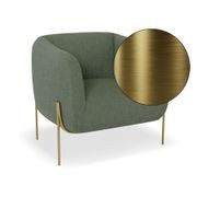 Belle Lounge Chair -Kelp Green-Brushed Matt Bronze Legs gallery detail image