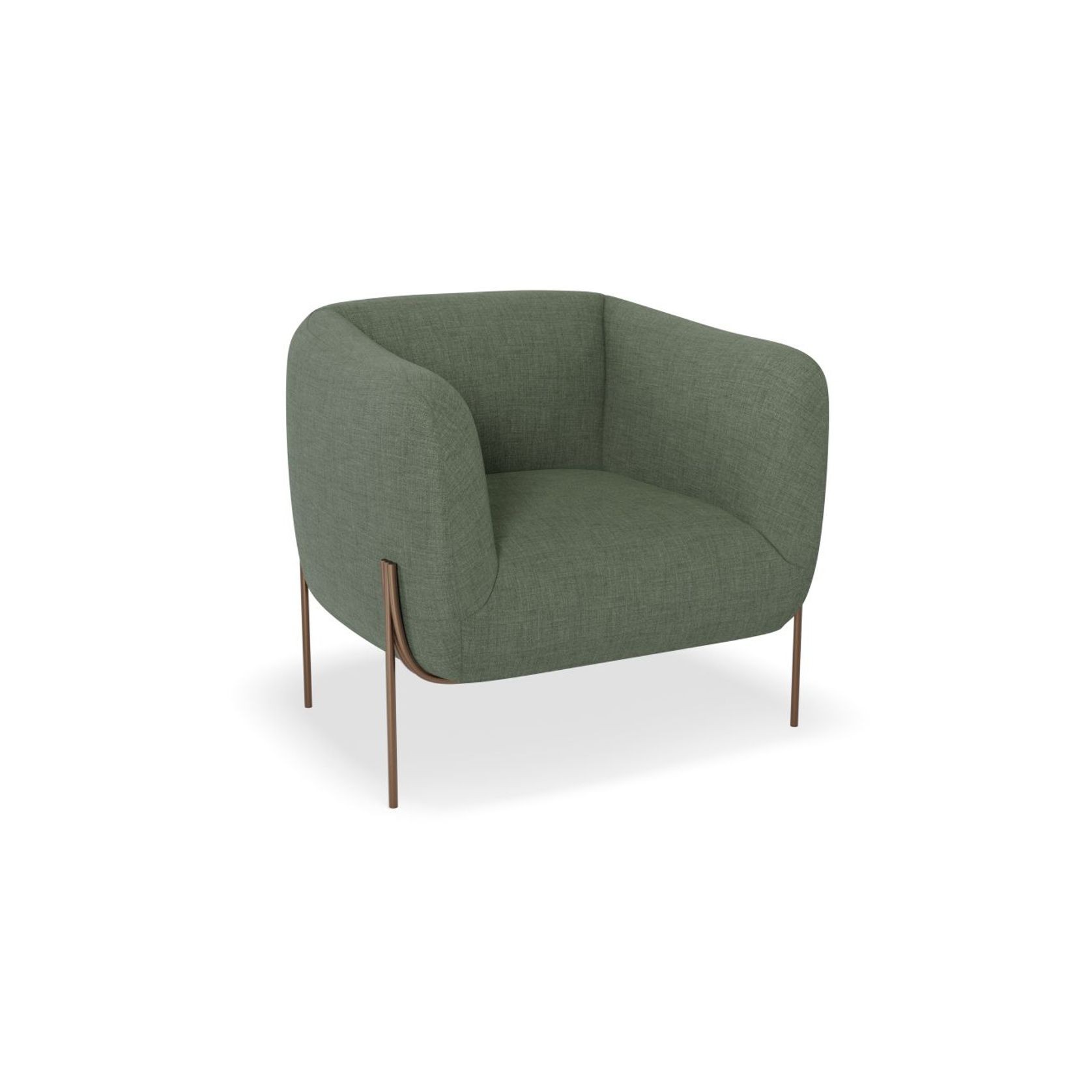 Belle Lounge Chair -Kelp Green-Brushed Matt Bronze Legs gallery detail image