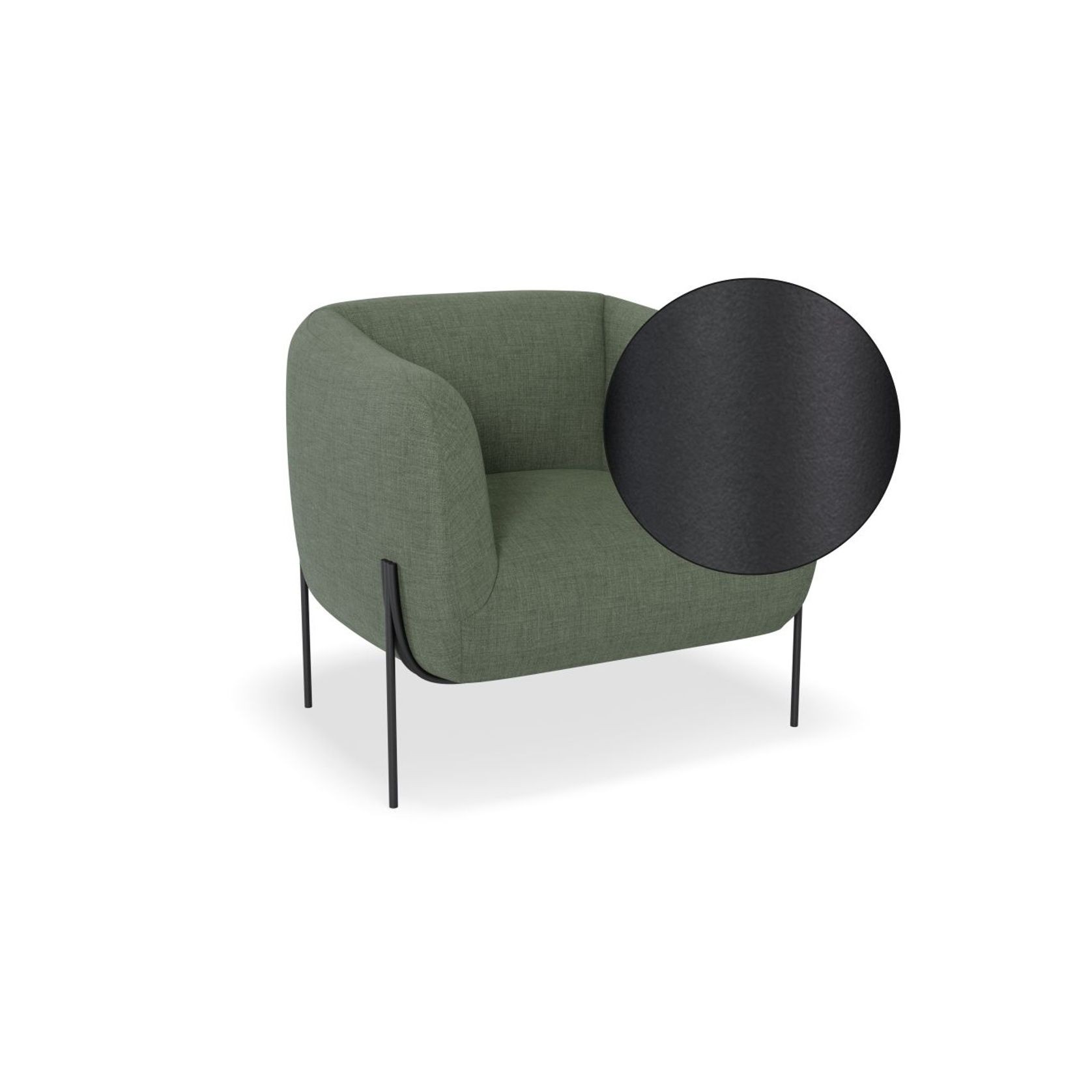 Belle Lounge Chair - Kelp Green - Matt Black Legs gallery detail image