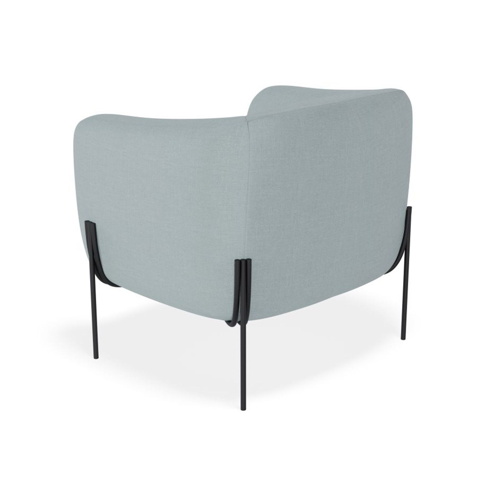 Belle Lounge Chair - Sky Blue - Brushed Matt Gold Legs gallery detail image