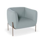 Belle Lounge Chair - Sky Blue - Brushed Matt Gold Legs gallery detail image