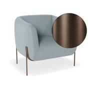 Belle Lounge Chair - Sky Blue - Brushed Matt Gold Legs gallery detail image