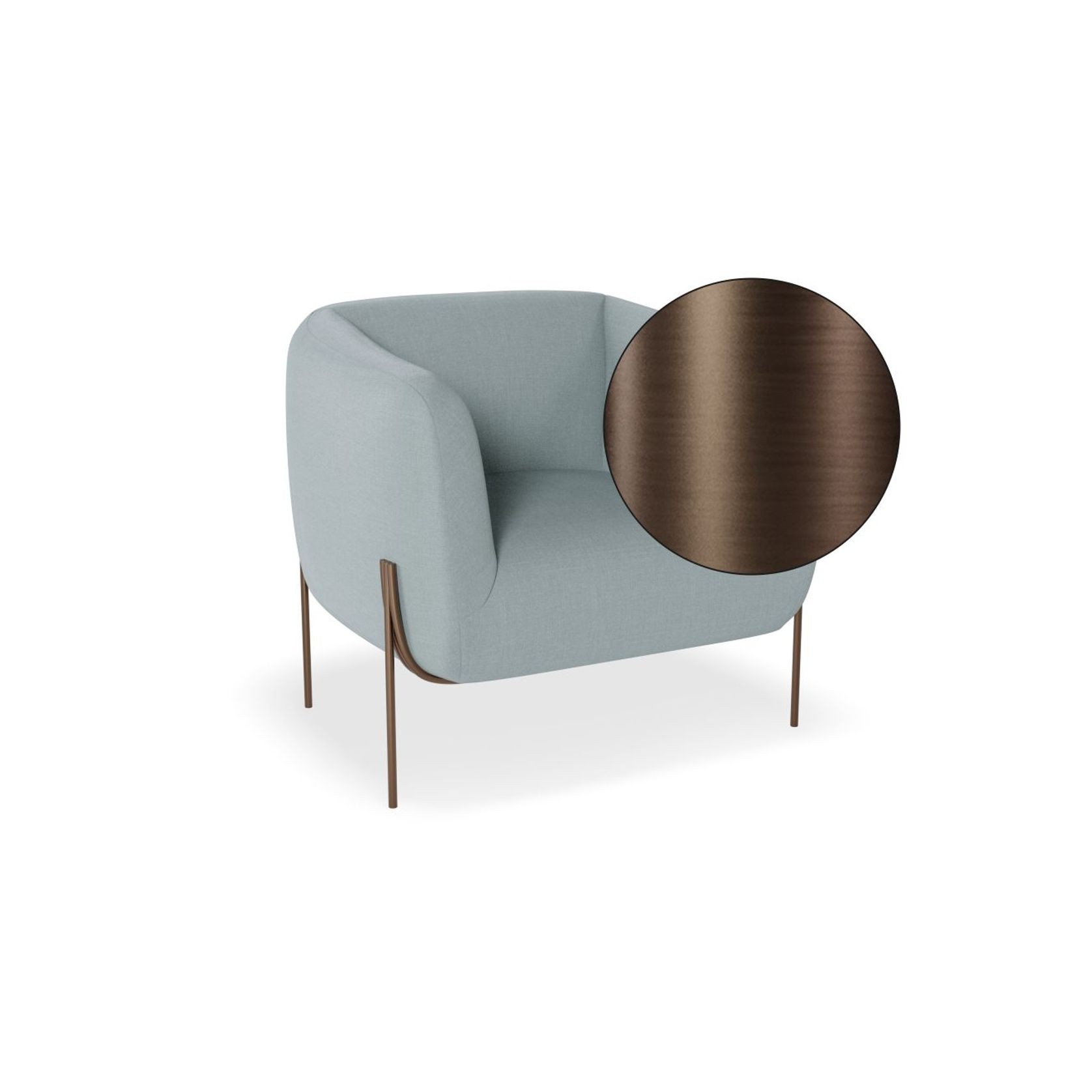 Belle Lounge Chair - Sky Blue - Matt Black Legs gallery detail image