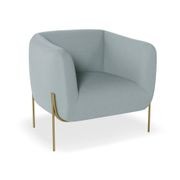 Belle Lounge Chair - Sky Blue - Brushed Matt Gold Legs gallery detail image