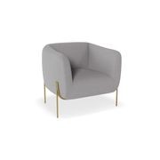 Belle Lounge Chair -Cloud Grey Brushed Matt Bronze Legs gallery detail image